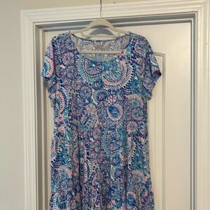 Lilly Pulitzer XXL dress Blue Grotto commotion in the ocean print